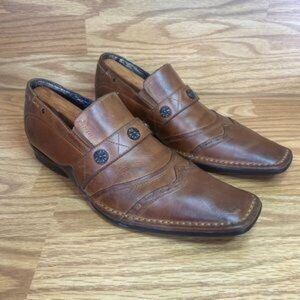 Lounge By Mark Nason U Rock Loafers Shoes Tan Leather Men's Size 9 Style 71790